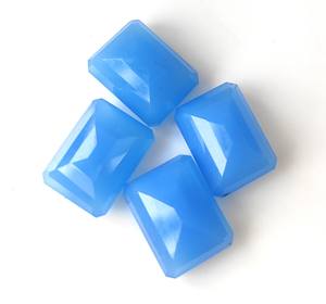 Venta al por mayor de piedras preciosas sueltas facetadas de Calcedonia azul natural 3x5mm-20x30mm corte Octágono para la fabricación de joyas - Product Image 4