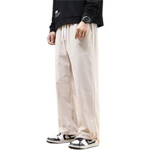 กางเกงวอร์มขาตรงของผู้ชายกางเกงโอเวอร์ไซส์แบบกำหนดเอง2023มีเชือกรูด - Product Image 6