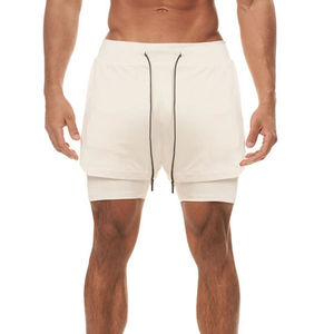 Amano Sports New Trending Sportswear Transpirable Liso Gym Shorts 100% Poliéster 2 en 1 Mens Fitness Shorts - Product Image 3