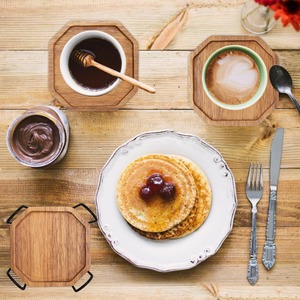 ที่รองแก้วไม้อะคาเซียทรงกลมแบบคลาสสิกที่รองแก้วสำหรับใส่เครื่องดื่มสำหรับโต๊ะกาแฟแก้วบนโต๊ะ - Product Image 5