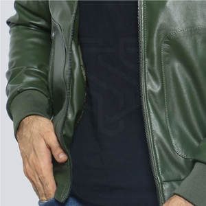 Blouson en cuir à capuche personnalisable pour homme, col montant, design unique, style urbain, tissu hiver, léger, taille sur mesure, personnalisable - Product Image 6
