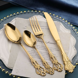 Ensemble de couverts en métal minimaliste de créateur Couverts en cuivre poli doré pour événements de mariage ou cadeaux d'affaires Caractéristiques durables - Product Image 6