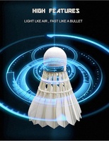 Volants de badminton personnalisés en plumes d'oie de classe A, légers, haute durabilité, qualité similaire aux volants d'avion EG1130