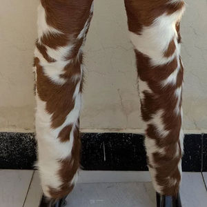 Pantalon en cuir véritable avec poils de vache, style western authentique, pantalon en fourrure de vache, imprimé cuir véritable pour hommes, pantalon en cuir avec poils de vache - Product Image 4