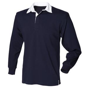 Maillots de rugby épais 100 % coton, logo personnalisé, polos de rugby classiques à manches longues, qualité supérieure, vêtements d'équipe MADE BY HI 2026 - Product Image 1