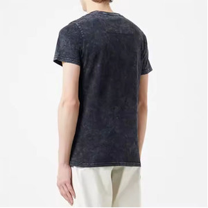 T-shirt à col rond personnalisé pour hommes, haute qualité, lavé à l'acide, 100% coton, poids lourd, goutte d'épaule, maillot uni surdimensionné, tricoté formellement - Product Image 5
