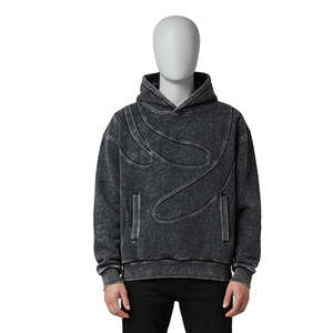 Sudadera con Capucha de Alta Calidad, 100% Algodón, Lavada con Ácido, Forro Polar Grueso, Estilo Vintage Urbano - Product Image 1