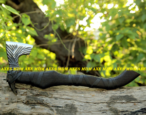 Hacha vikinga forjada a mano, película inspirada en vikingos, hacha de acero de alto carbono, gran regalo para acampar al aire libre para Año Nuevo Industrial - Product Image 4