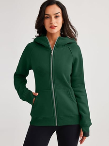 Sudadera con capucha y cremallera de algodón de alta calidad para mujer, ropa deportiva ajustada con cremallera completa cálida de invierno para otoño, jersey para mujer - Product Image 2