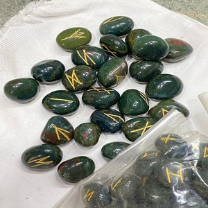 Top vente naturel Agate pierres précieuses Rune ensemble sang pierre cristal semi-précieux pierre artisanat pour Reiki fait à la main Rune meilleure vente - Product Image 3