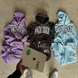 Ensemble de survêtement unisexe à capuche zippée surdimensionnée, style streetwear, coupe ample et courte, 2 pièces, sweat-shirt à capuche lourd - Product Image 5