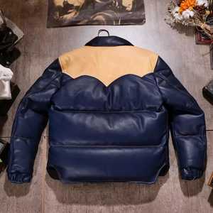 Chaqueta acolchada profesional para hombre, chaqueta de bombardero acolchada de piel de cordero Real, doble color a la venta - Product Image 3