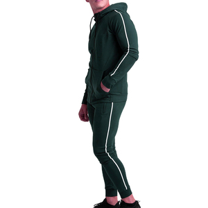 Chándal de algodón y poliéster de alta calidad unisex, conjunto de 2 piezas con logotipo personalizado, pantalones de chándal estampados transpirables de talla grande para otoño - Product Image 5