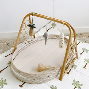 Adorable design rattan <b>play</b> <b>mat</b> for kids handcrafted natural playmat gyms baby activity gym - Product Image 3