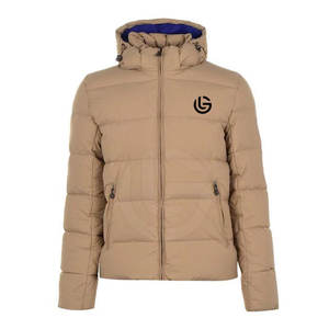 2025 Veste matelassée pour hommes avec couleur unie Style à capuche décontracté coupe-vent pour l'hiver Logo de style High Street sur le devant - Product Image 1