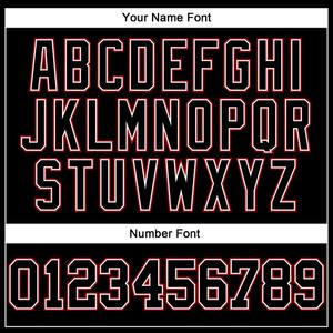 قميص بيسبول أصلي أسود وأحمر مقلم أسود وأبيض مخصص - Product Image 5