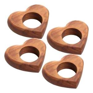 Anneaux de serviette en bois portables pour la décoration de table, anneaux de serviette en bois naturel, anneaux de serviette en bois de chêne, anneaux de serviette en bois faits à la main - Product Image 4