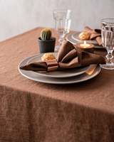 Serviettes de table classiques en lin solide, faites à la main, réutilisables, de haute qualité, personnalisables pour les restaurants et la maison