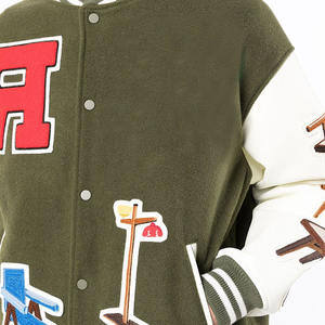 Chaqueta universitaria Letterman con bordado de chenilla de Color personalizado de manga larga para hombre, ropa de fábrica para invierno, estilo de calle principal - Product Image 6