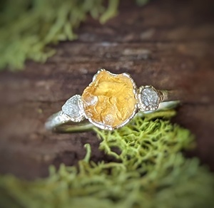 Natural Raw Peridot <b>Ring</b> Solid Sterling Silver 925 Raw Gemstone <b>Ring</b> August Birthstone Jewelry Raw Rough Peridot Gifts for Her - Product Image 3