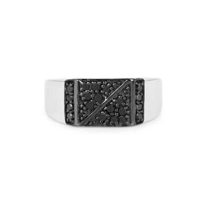 Round Cut Diamond Pave Setting Black Diamond Gift <b>Ring</b> <b>for</b> <b>Men</b> - Product Image 1