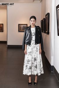 Robes de mode haut de gamme pour dames Style Midi Maxi Keana robe circulaire tissu de haute qualité étiquettes personnalisées blanc Vietnam - Product Image 4