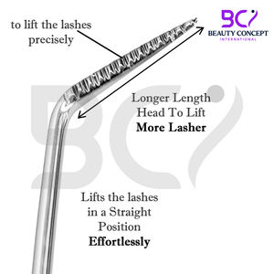 Nouvel arrivage : Outil de séparation des cils en acier inoxydable rose, le plus vendu, forme courbée, 2-en-1 pour lifting et teinture temporaire longue durée - Product Image 4