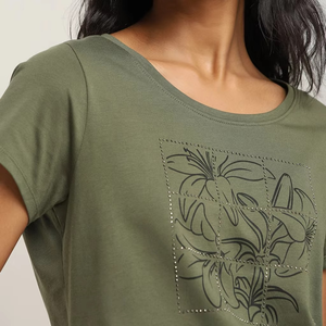 เสื้อยืดคอกลมแขนสั้นระบายอากาศสำหรับผู้หญิงเสื้อยืด100% พิมพ์โลโก้ - Product Image 6