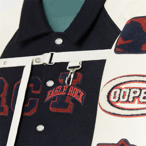 Chaqueta de bombardero universitaria de calle para hombre con logotipo personalizado OEM, chaquetas de béisbol con letras bordadas y parches de chenilla del fabricante - Product Image 5
