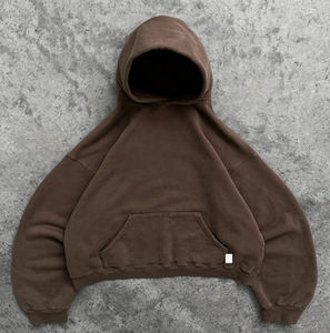 Sweat à capuche coupe carrée surdimensionné pour hommes, vêtements de rue à épaules tombantes, sweats à capuche baggy personnalisés sans cordon - Product Image 4