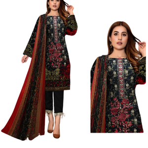 Prêt à porter femmes pakistanaise Style indien dentelle florale Shalwar Kameez robe taille naturelle été décontracté tenue de fête - Product Image 1