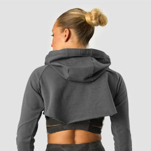 Sweat à capuche court pour femmes à la mode confort d'hiver pulsé Design avant élégant respirant durable imprimé pratique - Product Image 6