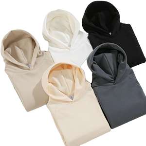 Sweat-shirts à capuche pour homme sans cordon, logo personnalisé, coton lourd, sweat-shirt uni, sweat-shirt oversize pour homme - Product Image 4