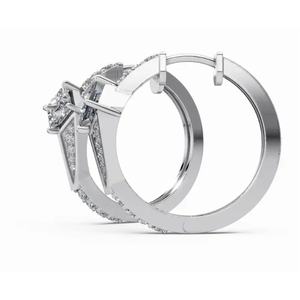 Boucles d'oreilles en or 18 carats de haute qualité, brillance nébuleuse galactique, diamants princesse et taille ronde, bijoux de laboratoire cultivés, vente en gros B2B, exportation - Product Image 2