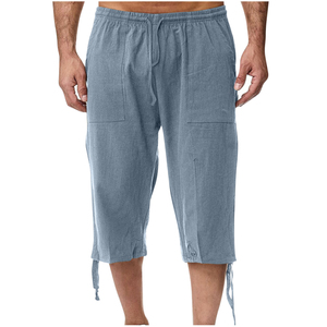 Bermuda en coton pour homme, longueur 3/4, taille haute, grande taille, culotte longue d'été pour homme - Product Image 2