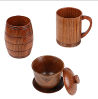 Klassischer Vintage Brauner Umweltfreundlicher Holzbecher mit Henkel Handgefertigt aus Vietnam Lavihexco Party
