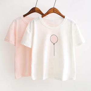 เสื้อยืดโอเวอร์ไซส์พิมพ์ลายการ์ตูนน่ารักสำหรับผู้หญิงเสื้อยืดผ้าฝ้ายแขนสั้นทรงหลวมลำลองสำหรับฤดูร้อน - Product Image 3