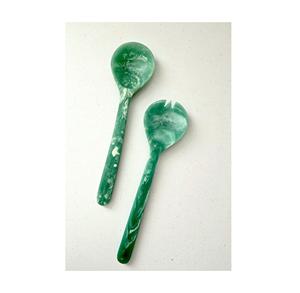 Cuchara y tenedor de resina casi artesanal, utensilios para servir ensalada, calidad estándar para el hogar y el hotel en la India - Product Image 2