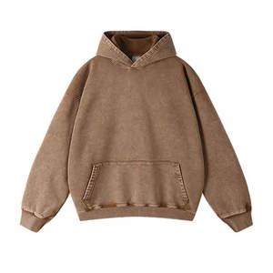 Sudaderas con Capucha de Alta Calidad, Estilo Lavado Ácido, Color Sólido, Logotipo Personalizado, Hombros Caídos, Estilo Urbano, Otoño - Product Image 1