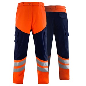 Conjunto de uniforme de seguridad reflectante de lana Chaqueta y pantalones de invierno de alta visibilidad Construcción de carreteras Ropa de trabajo de alta visibilidad para hombres - Product Image 3