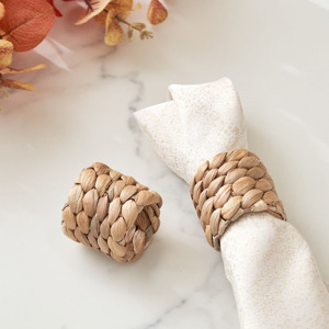 Festivals de vacances de Noël porte-rond de serviette de mariage jacinthe d'eau anneaux tissés pour serviettes de table - Product Image 3