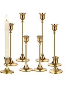 Bougeoir en aluminium décoratif de table Bougeoir à pilier unique en métal multicolore pour événements - Product Image 2