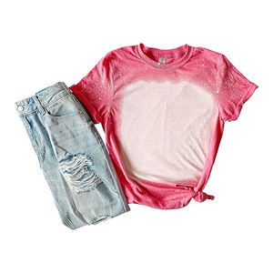 T-shirt en polyester pour femmes en gros, personnalisable, tissu doux à séchage rapide, tee-shirt uni, mélange de polyester pour femmes - Product Image 2