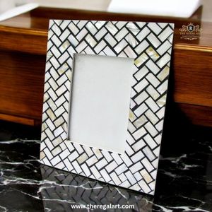 Marco DE FOTOS creativo de madera natural con incrustaciones de hierro con logotipo personalizado decoración del hogar hecha a mano India - Product Image 5