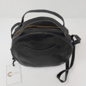 Bolsos cruzados redondos con doble compartimento con cremallera, bolsos de mano para mujer, gran oferta, bolsos de cuero puro de diseñador para mujer, portátiles de moda - Product Image 2