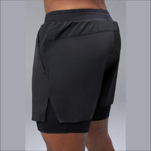 กางเกงขาสั้นออกกำลังกายแบบ2-in-1ของผู้ชายพิมพ์โลโก้ได้ตามต้องการ - Product Image 4