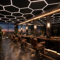 Iluminación Moderna para Barbería, Rejilla Hexagonal, Alto CRI Ra>90, Decoración Interior de Salón, Lámpara de Techo - 10