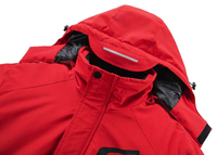 Veste de ski imperméable pour homme, logo personnalisé, vente en gros, veste de snowboard rouge avec capuche pour homme, veste de sport d'hiver, taille plus