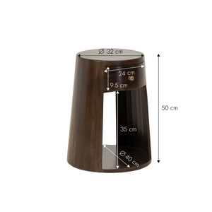 Table de chevet ronde en bois de manguier Isao - Product Image 6