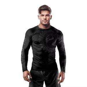 Rashguard de Compresión MMA de Manga Corta de Alta Calidad, Logotipo Personalizado, Elástico, Transpirable, Tejido de Spandex/Poliéster, Ecológico, de Secado Rápido - Product Image 2